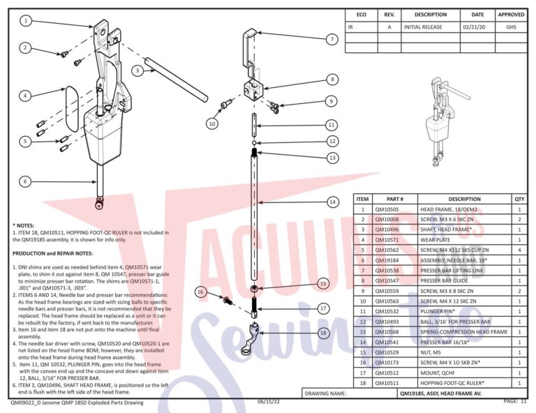 Janome QMPROVERSA schematic page 3 preview