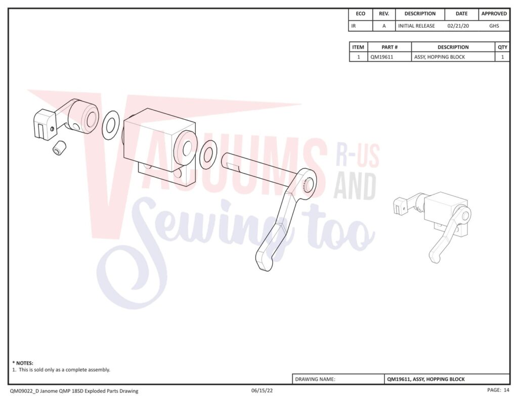 Janome QMPROVERSA exploded schematic diagram (page 6)