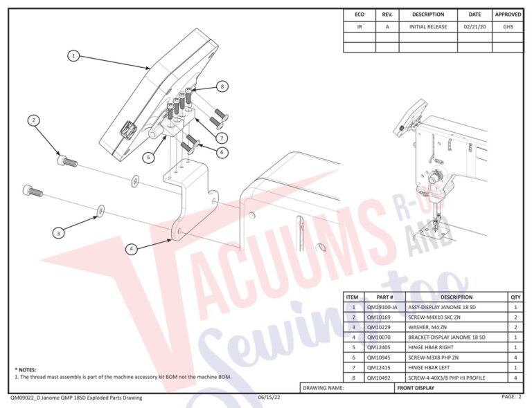 Janome QMPROVERSA schematic page 12 preview