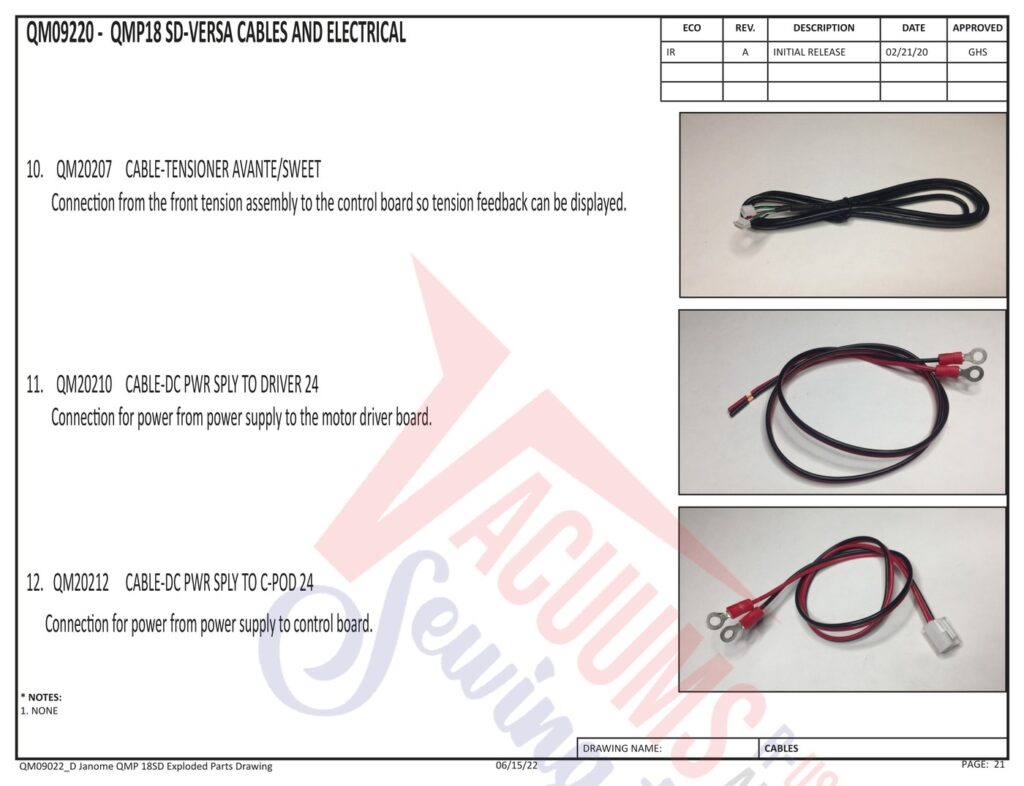 Janome QMPROVERSA exploded schematic diagram (page 14)