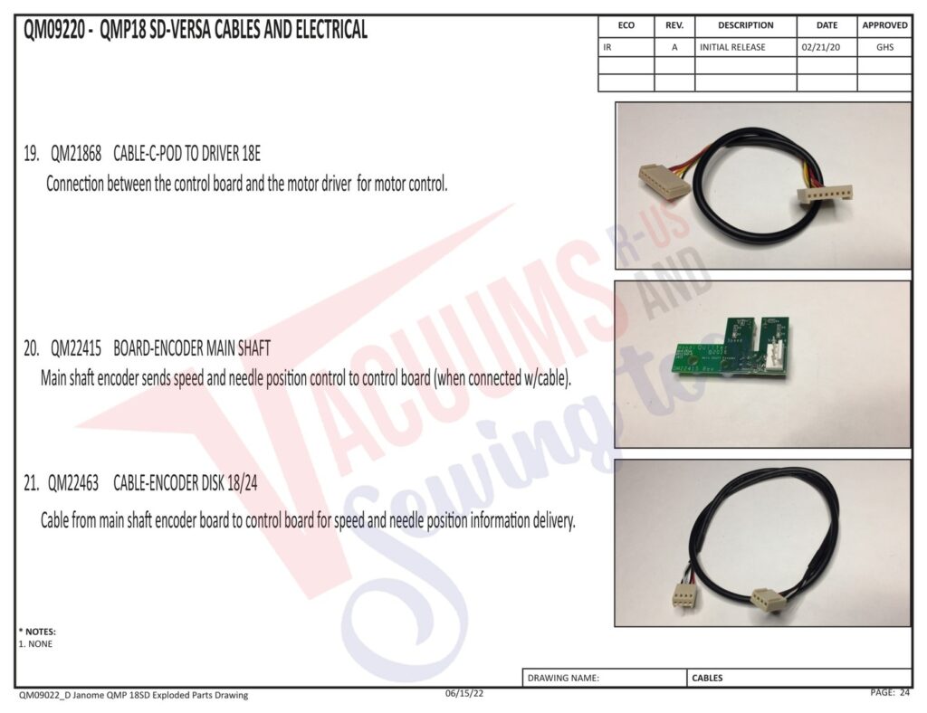 Janome QMPROVERSA exploded schematic diagram (page 17)