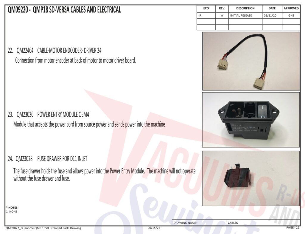 Janome QMPROVERSA exploded schematic diagram (page 18)