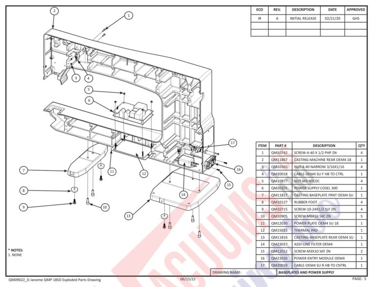 Janome QMPROVERSA schematic page 22 preview