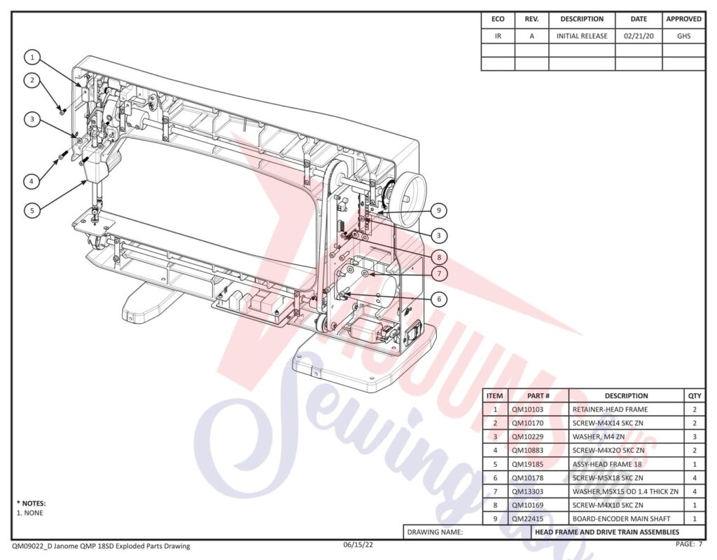 Janome QMPROVERSA exploded schematic diagram (page 24)