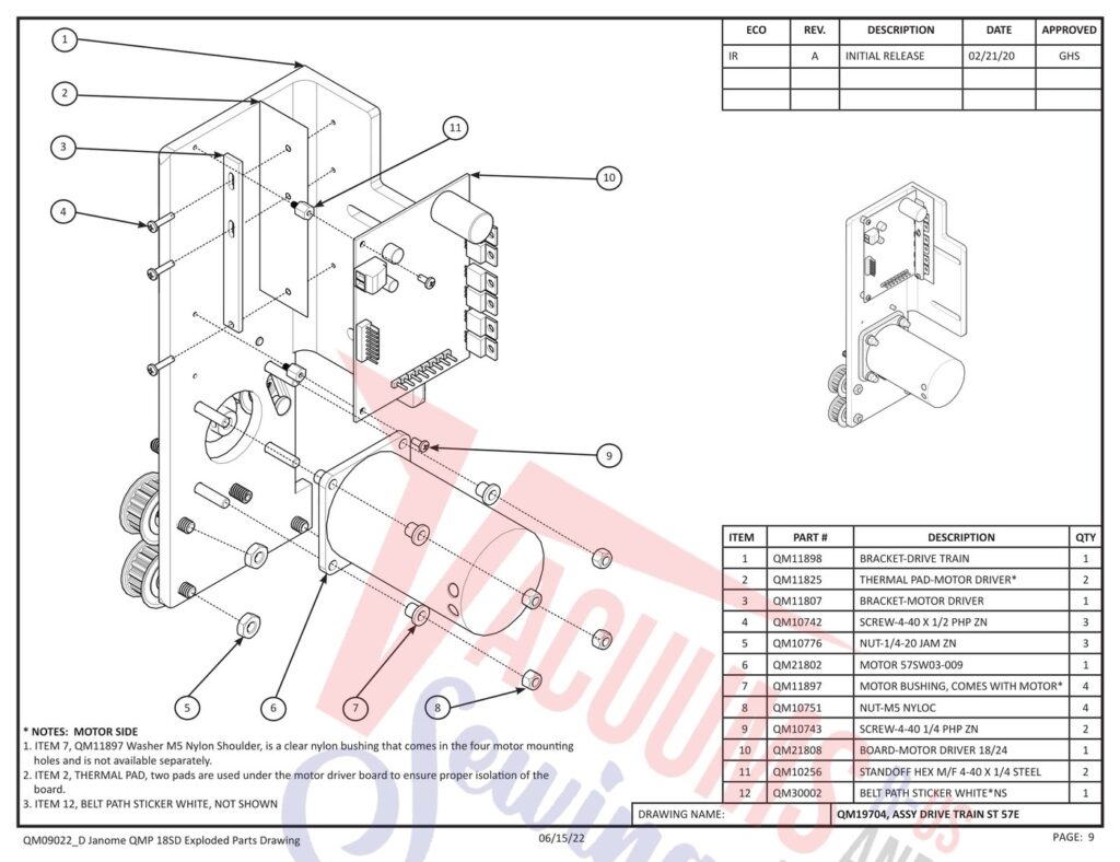 Janome QMPROVERSA exploded schematic diagram (page 26)