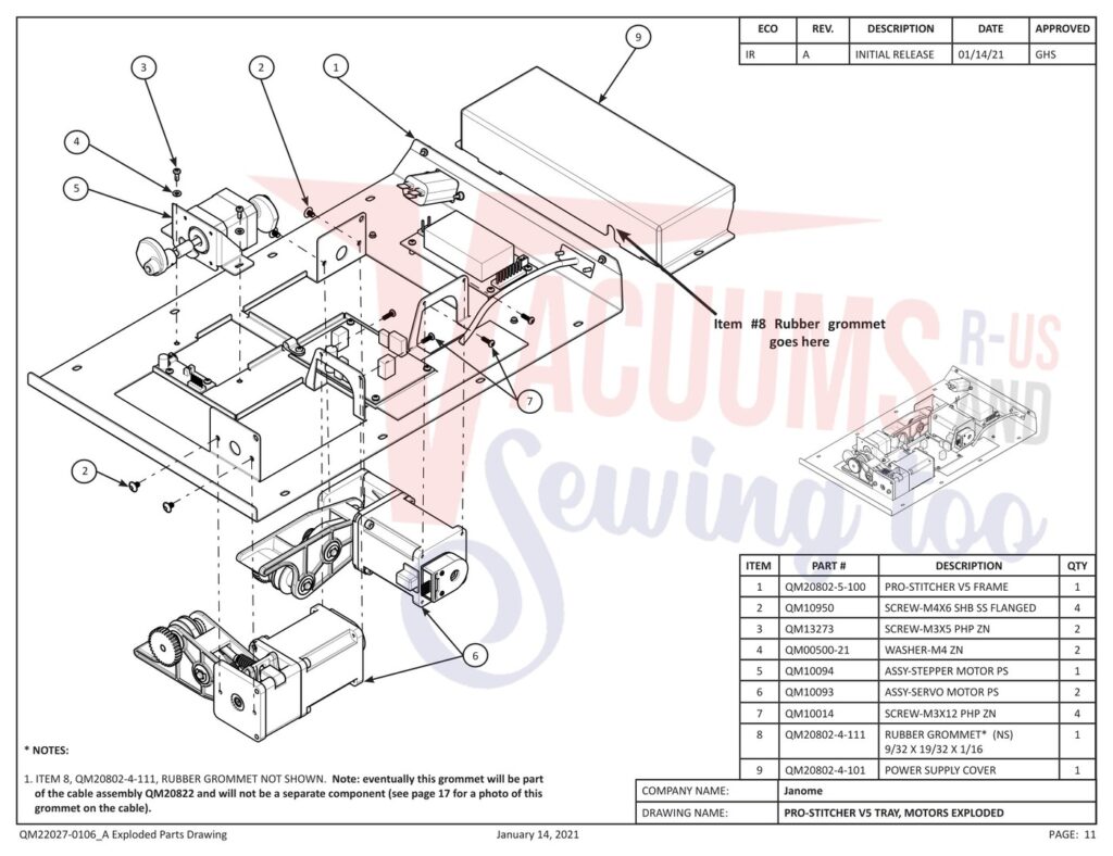 Janome prostitcher 20 exploded schematic diagram (page 2)