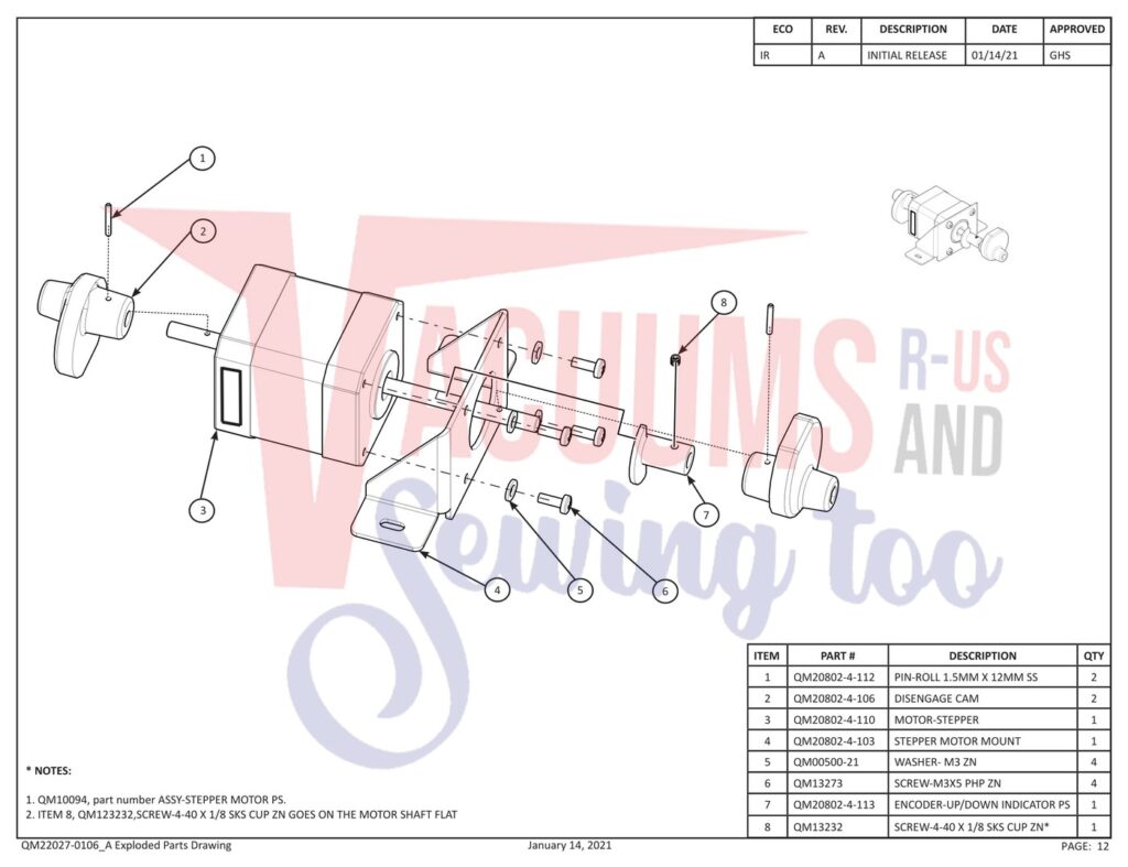 Janome prostitcher 20 exploded schematic diagram (page 3)