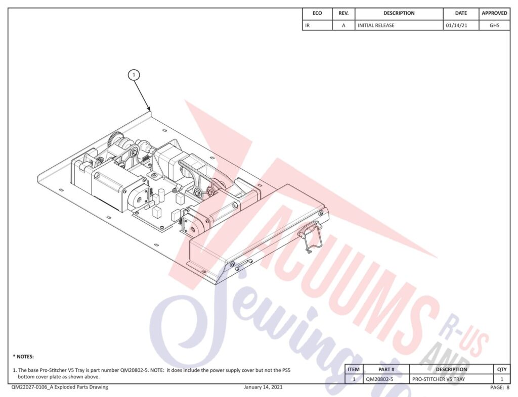 Janome prostitcher 20 exploded schematic diagram (page 13)