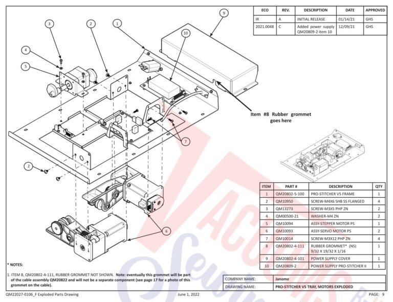 Janome QMPSTITCHER-20 V2 schematic page 2 preview