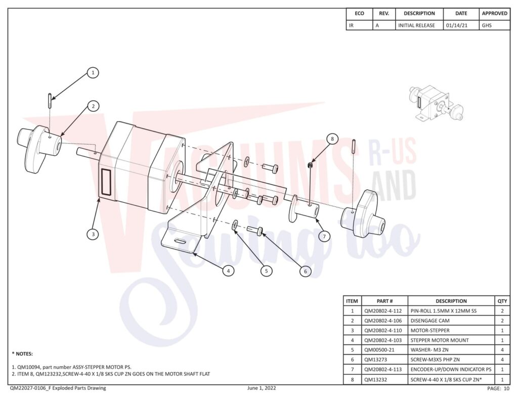 Janome QMPSTITCHER-20 V2 exploded schematic diagram (page 3)