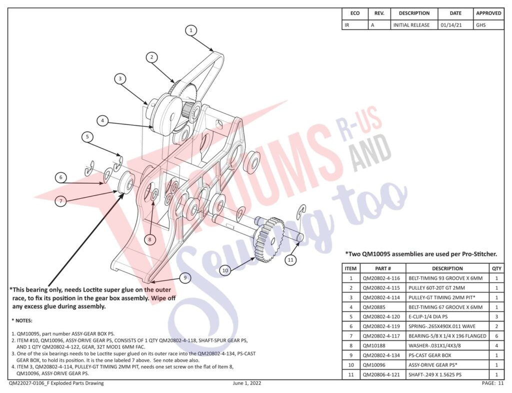 Janome QMPSTITCHER-20 V2 exploded schematic diagram (page 4)