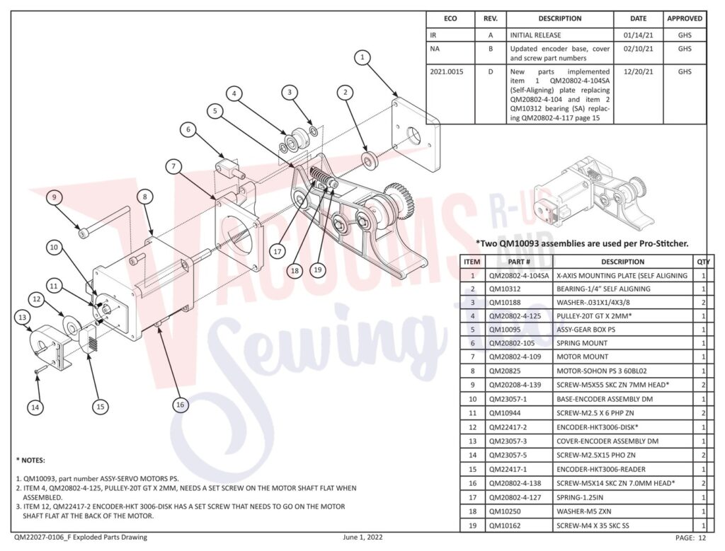 Janome QMPSTITCHER-20 V2 exploded schematic diagram (page 5)