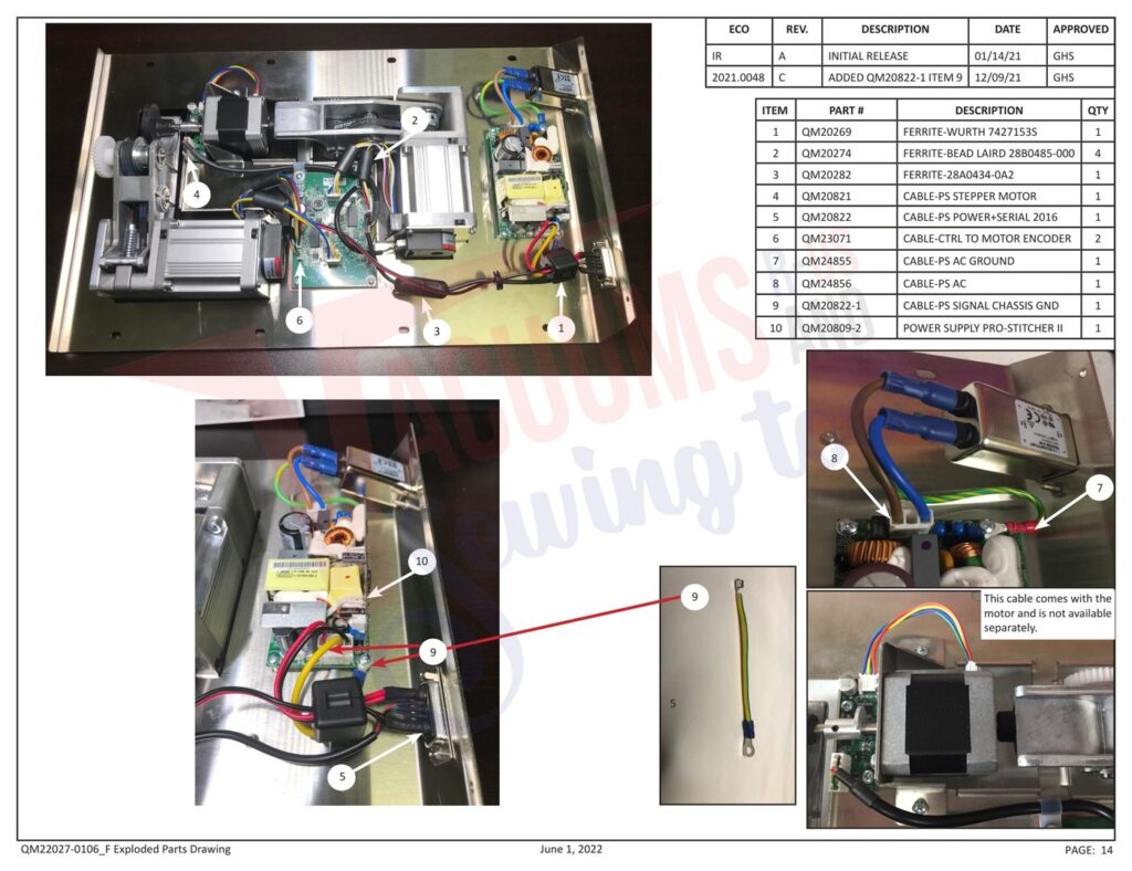 Janome QMPSTITCHER-20 V2 exploded schematic diagram (page 7)
