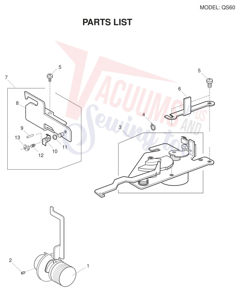 Necchi QS60 exploded schematic diagram (page 8)