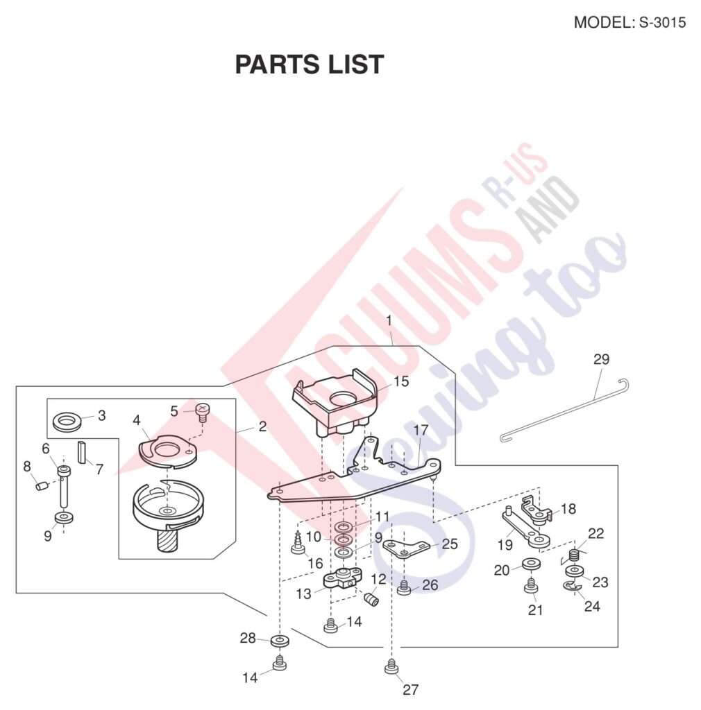 Janome S-3015 V2 exploded schematic diagram (page 8)