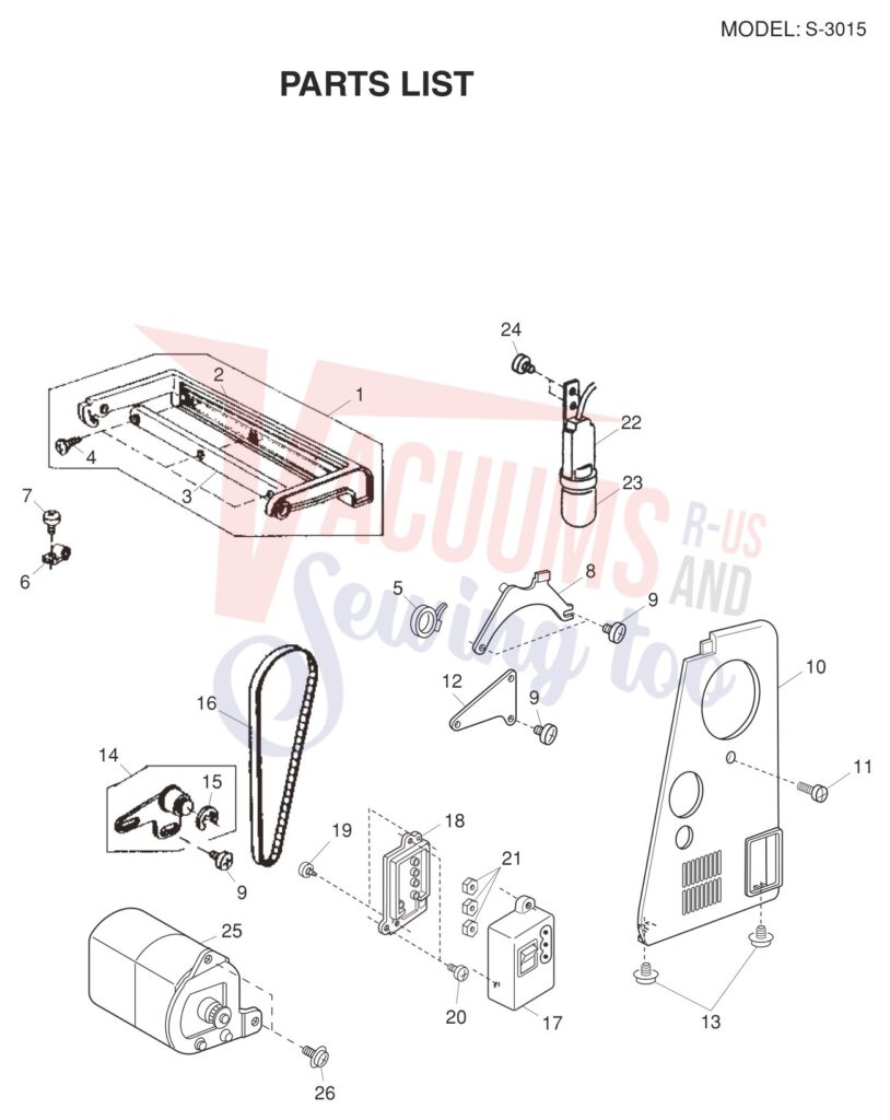 Janome S-3015 V2 exploded schematic diagram (page 10)