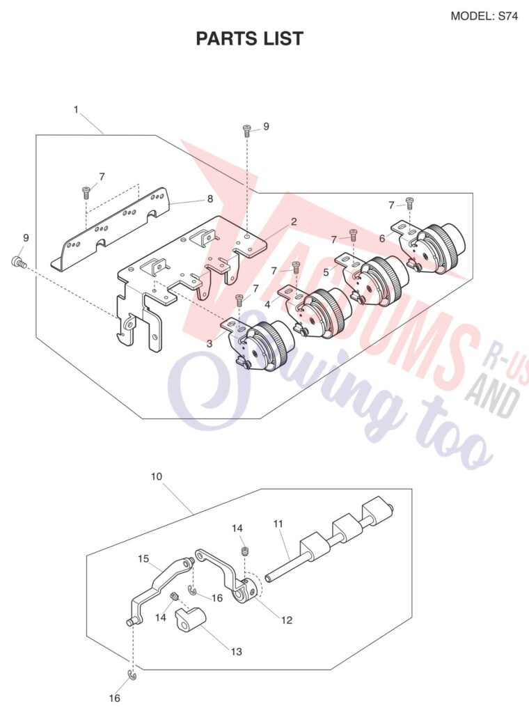 Necchi S34 V2 exploded schematic diagram (page 4)