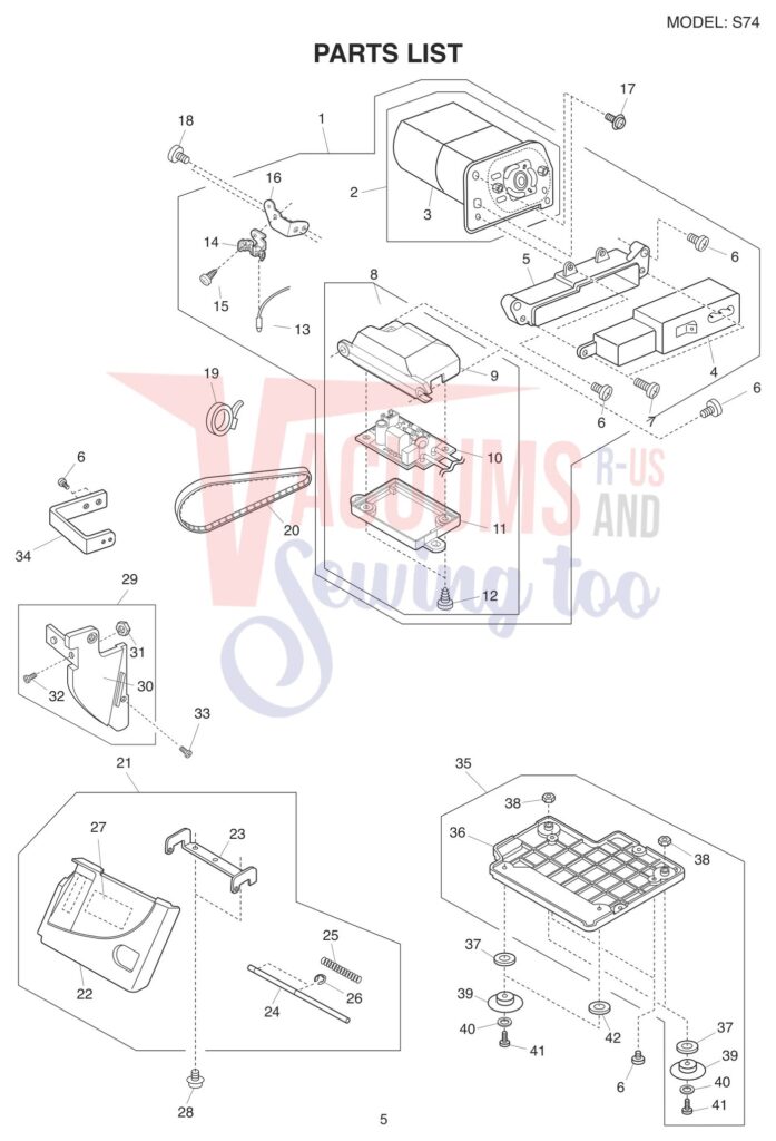 Necchi S34 V2 exploded schematic diagram (page 7)