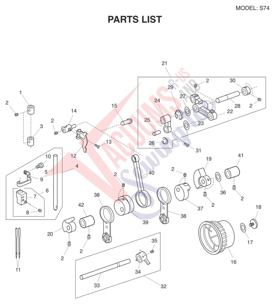 Necchi S34 V2 exploded schematic diagram (page 8)
