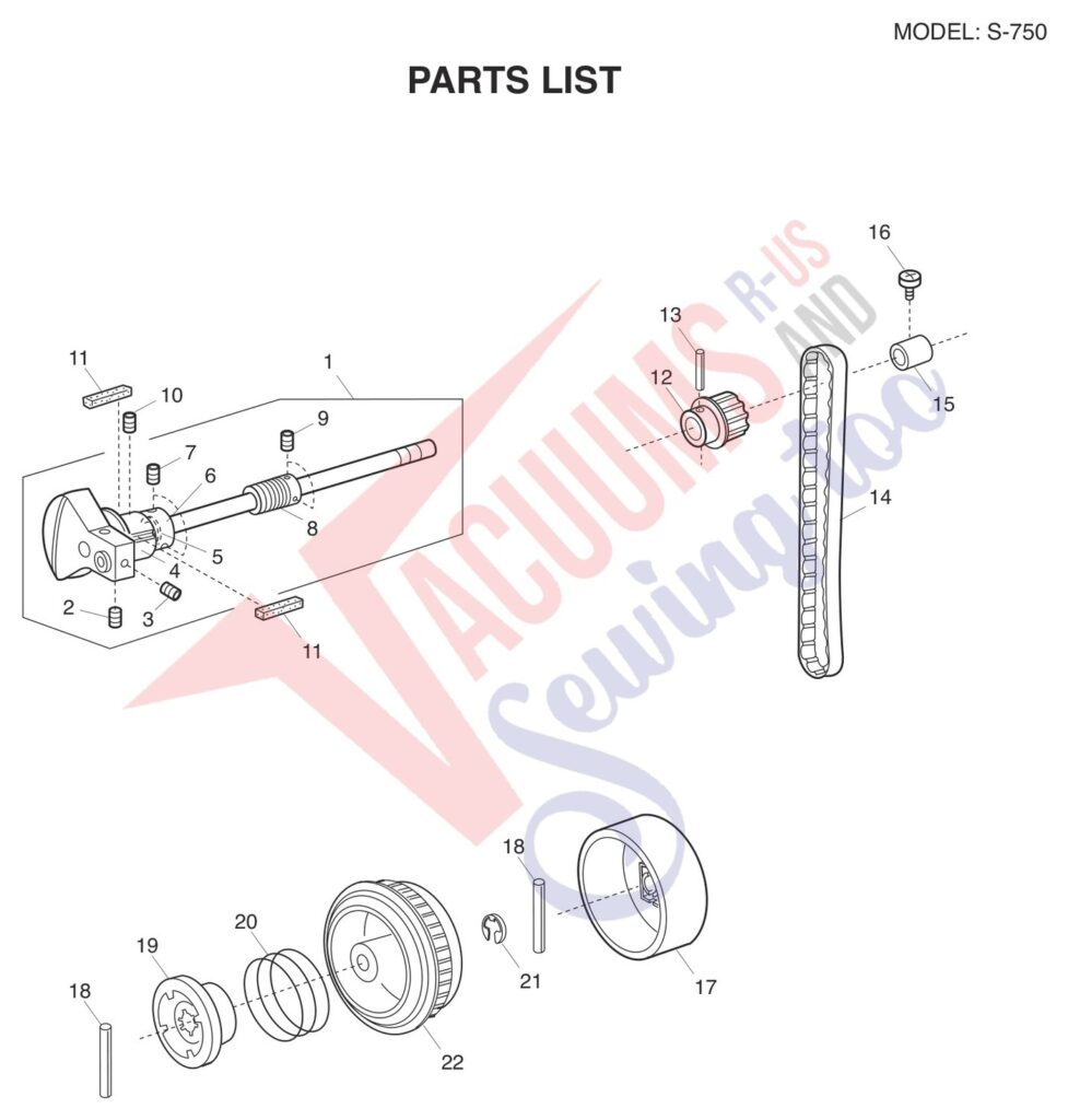 Janome S-750 exploded schematic diagram (page 4)