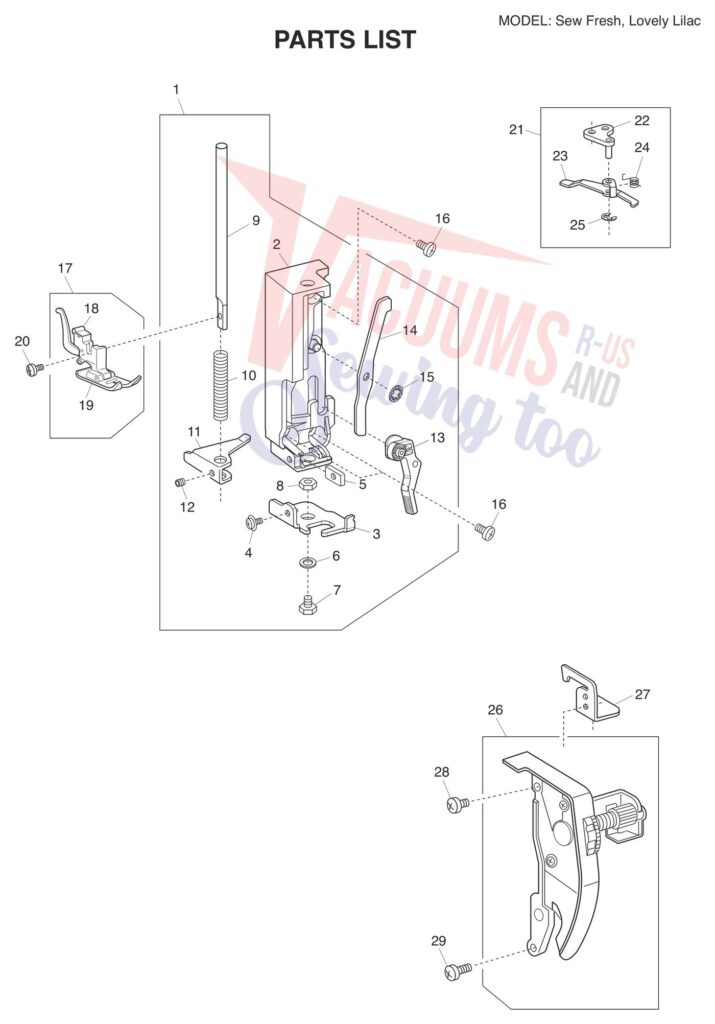 Janome Lovely Lilac exploded schematic diagram (page 2)