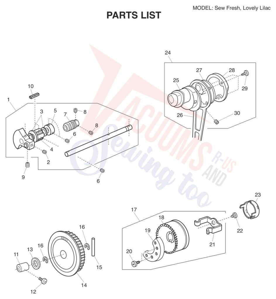 Janome Lovely Lilac exploded schematic diagram (page 4)