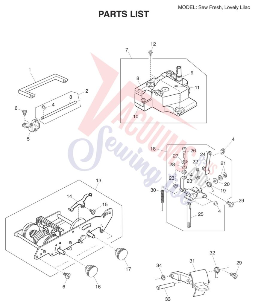 Janome Lovely Lilac exploded schematic diagram (page 5)