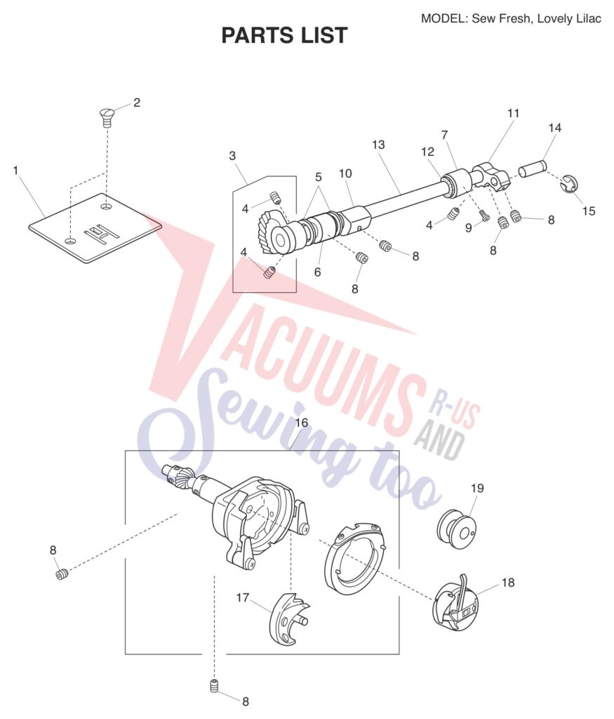 Janome Lovely Lilac exploded schematic diagram (page 6)