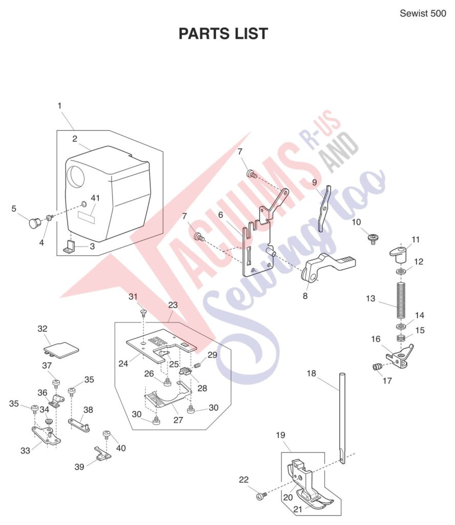 Janome 500 V2 exploded schematic diagram (page 5)