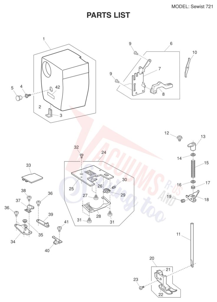 Janome Sewist 721 exploded schematic diagram (page 5)
