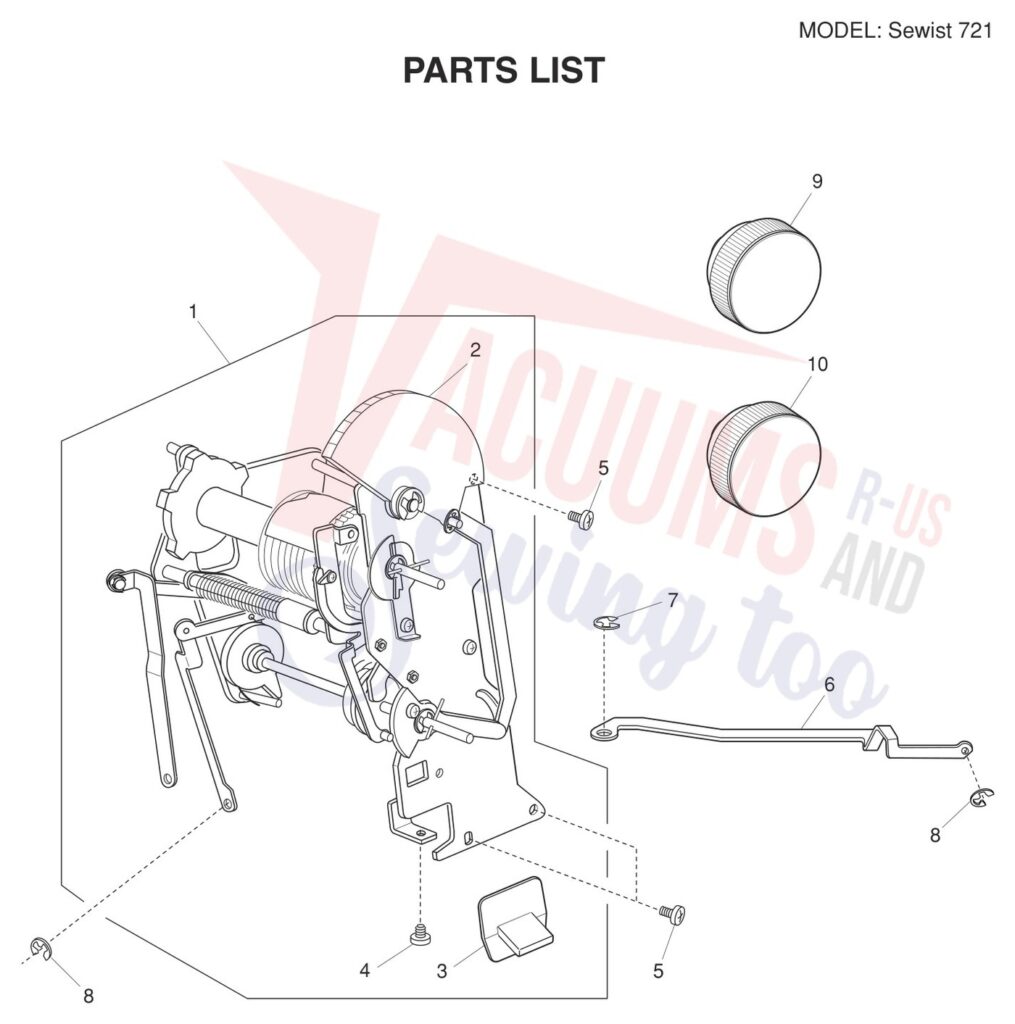 Janome Sewist 721 exploded schematic diagram (page 11)