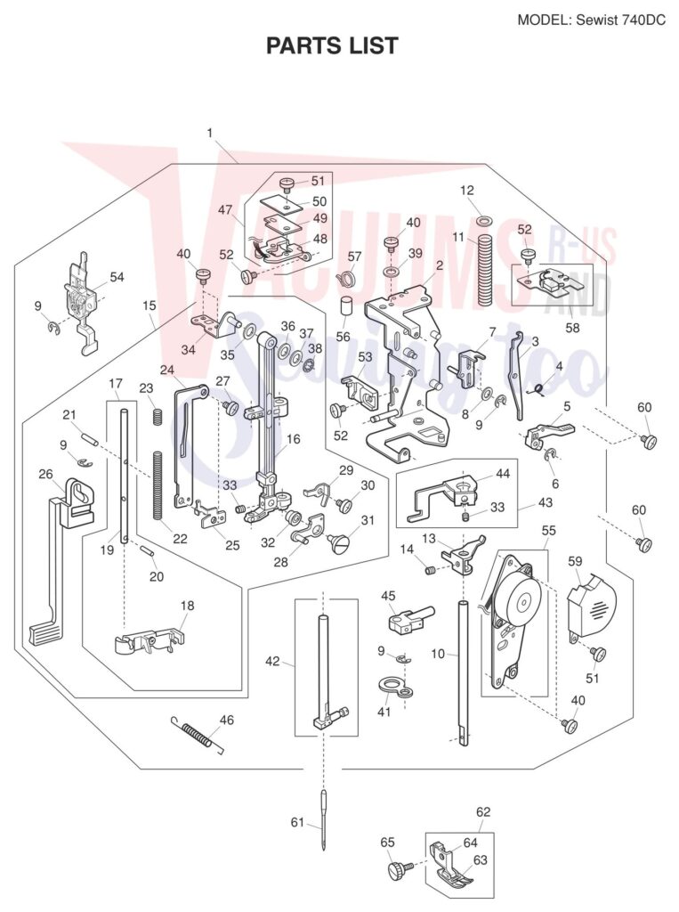 Janome 740DC exploded schematic diagram (page 2)