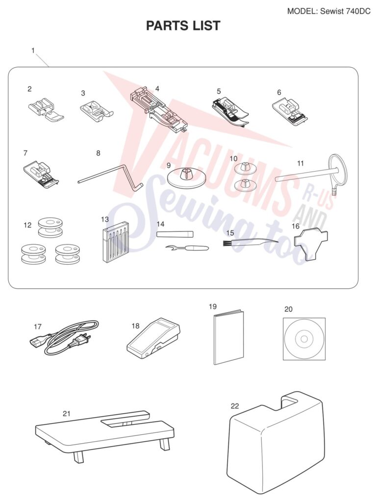 Janome 740DC exploded schematic diagram (page 7)