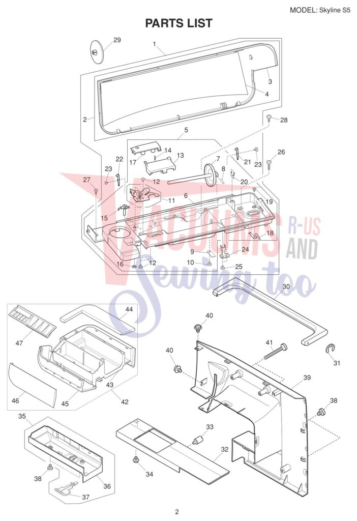 Simplicity S5 exploded schematic diagram (page 4)