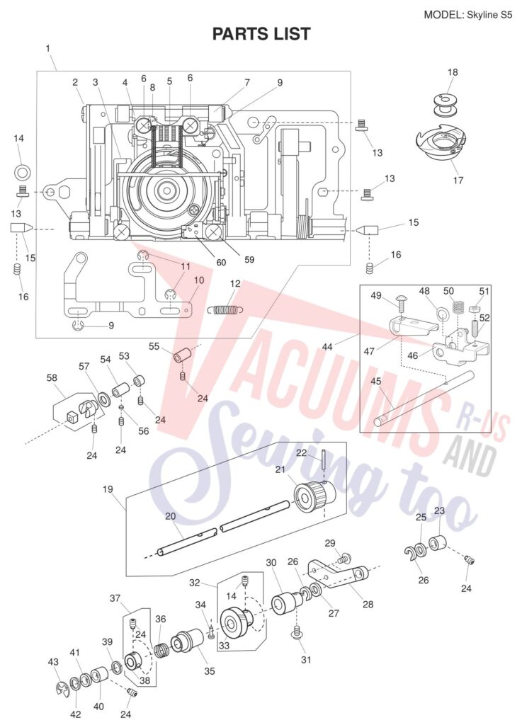 Simplicity S5 exploded schematic diagram (page 10)