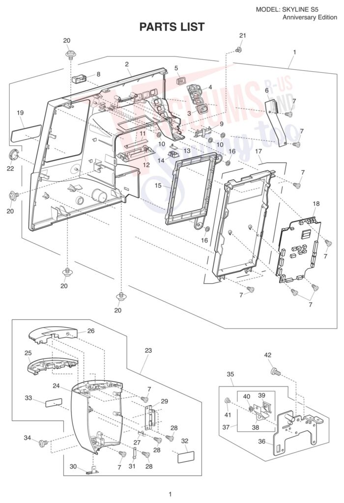 Simplicity S5 exploded schematic diagram (page 1)