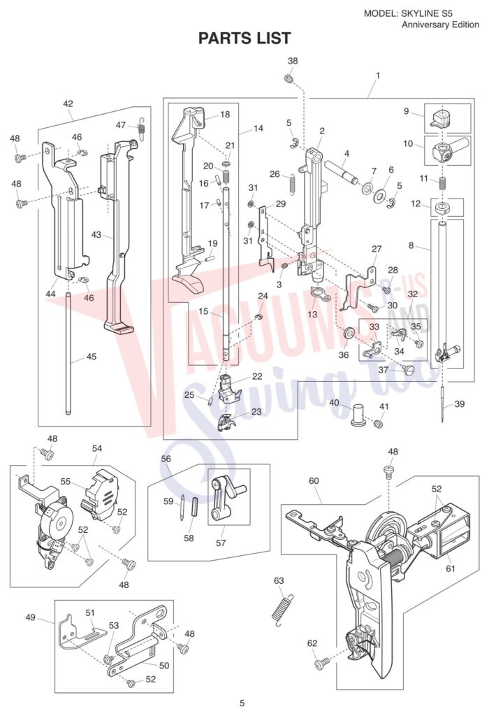 Simplicity S5 exploded schematic diagram (page 8)