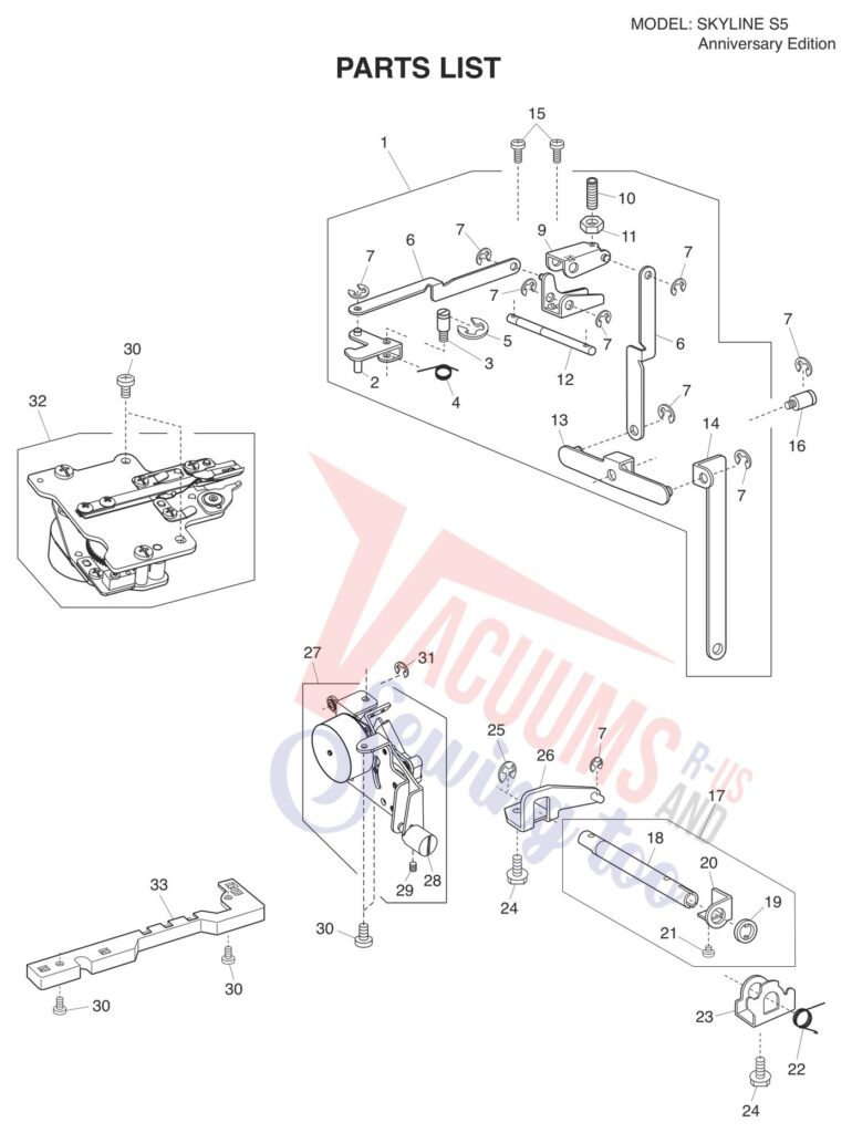 Simplicity S5 exploded schematic diagram (page 9)