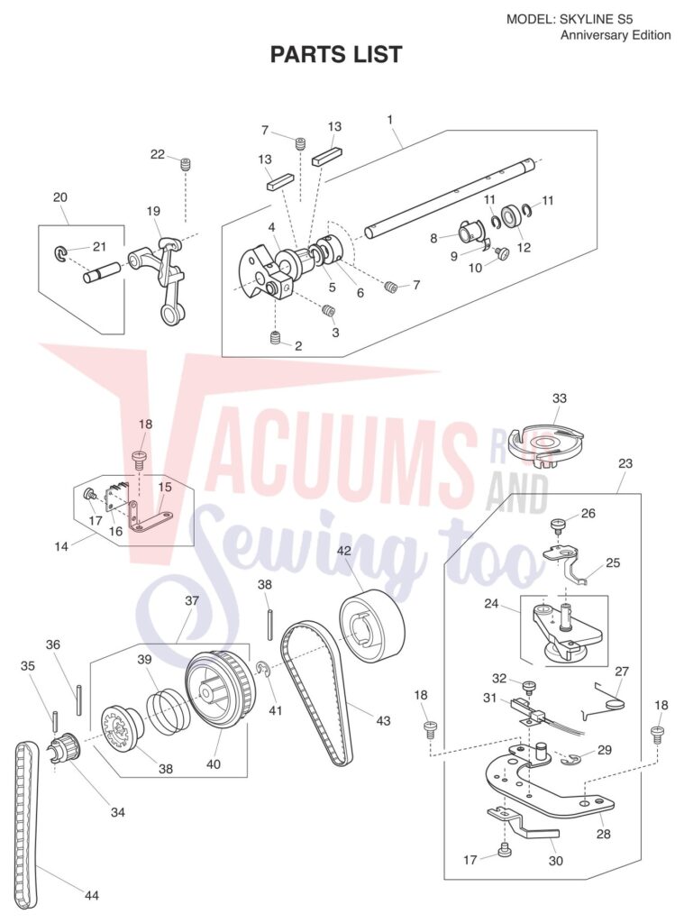 Simplicity S5 exploded schematic diagram (page 10)