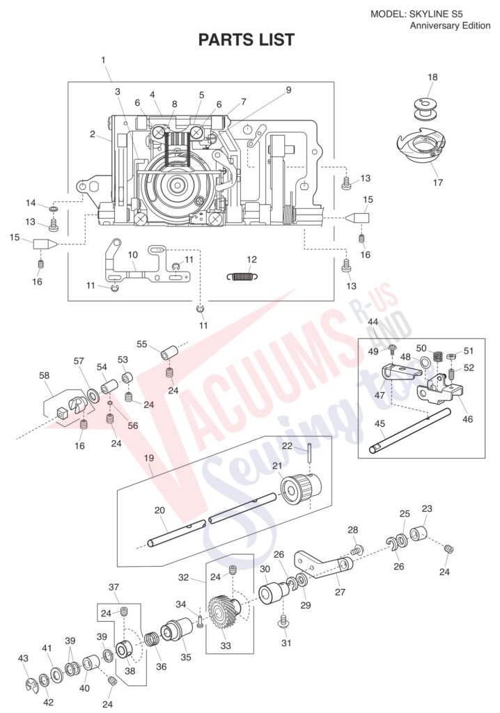 Simplicity S5 exploded schematic diagram (page 11)