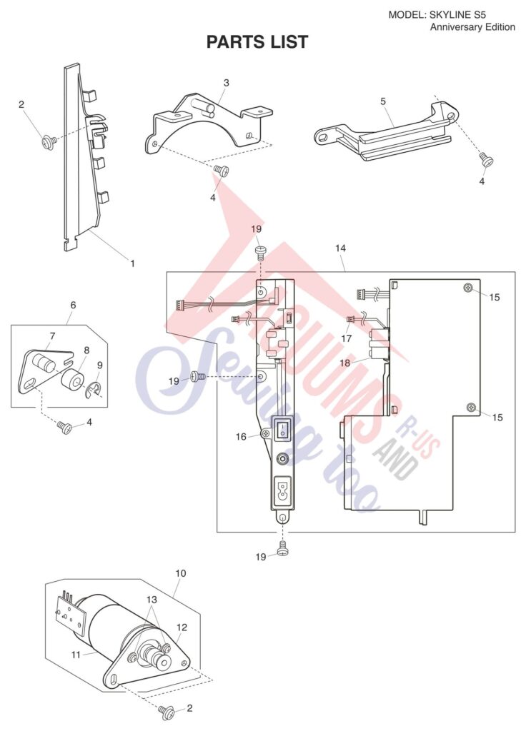 Simplicity S5 exploded schematic diagram (page 12)