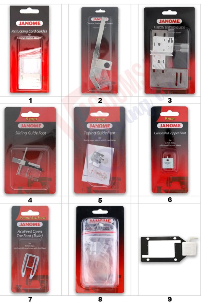 Janome S6 exploded schematic diagram (page 9)