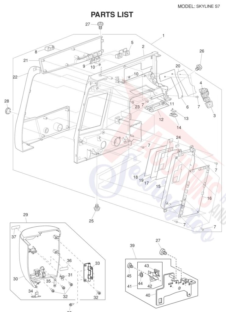 Janome Memorycraft Skyline s7 exploded schematic diagram (page 1)