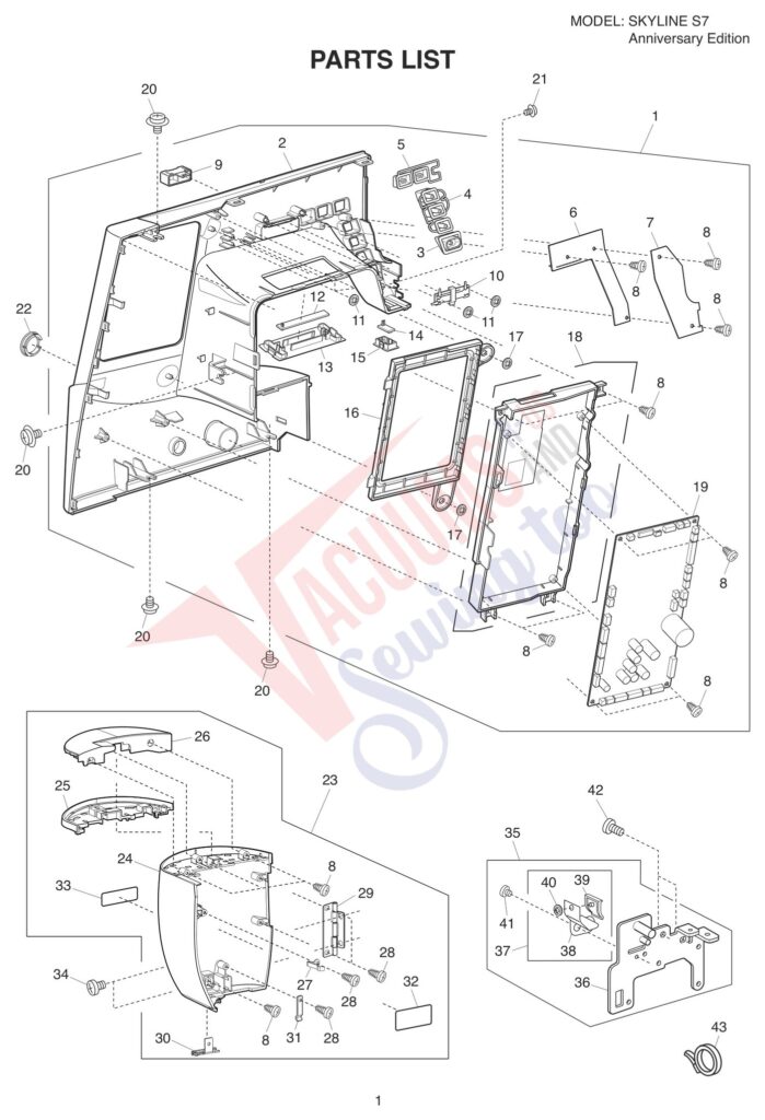 Janome s7 exploded schematic diagram (page 1)
