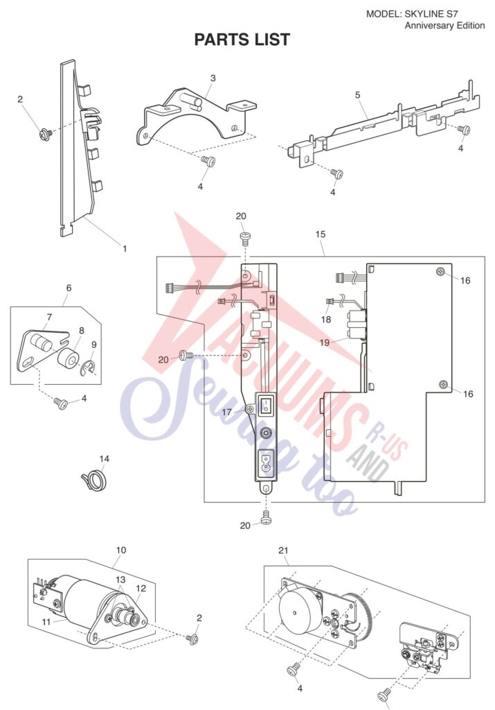 Janome s7 exploded schematic diagram (page 2)