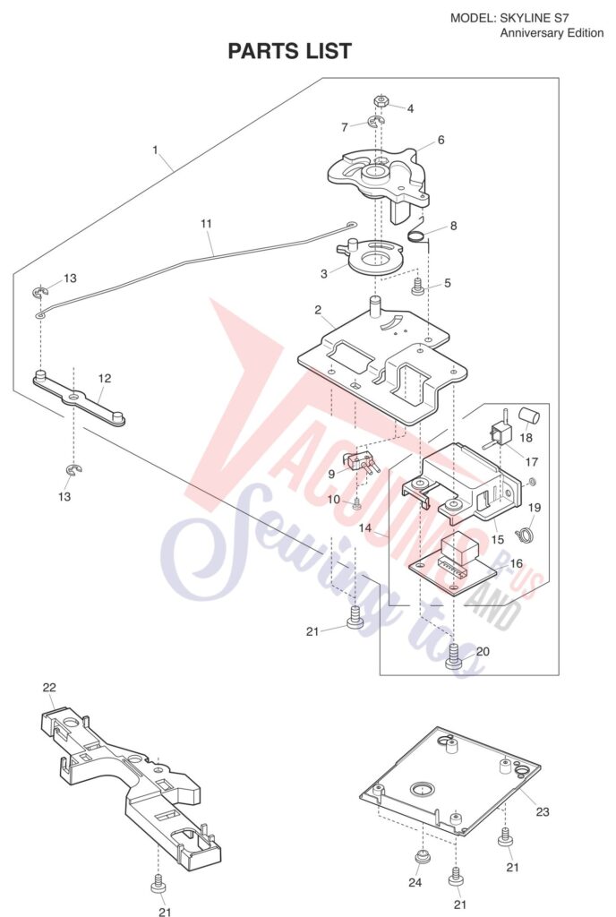 Janome s7 exploded schematic diagram (page 3)