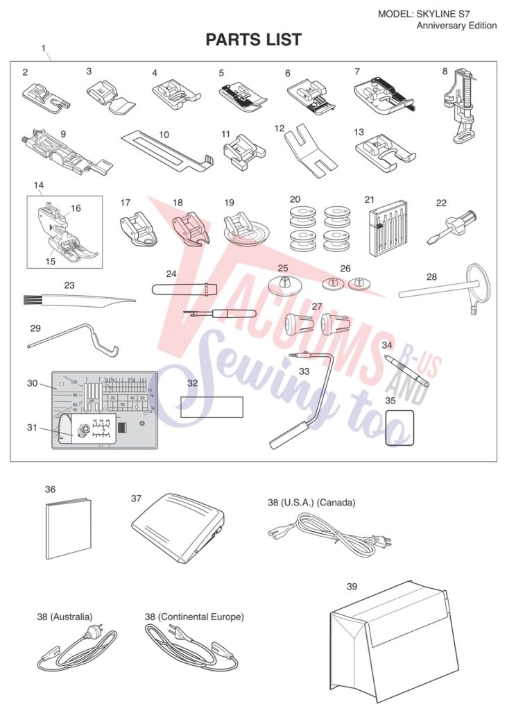 Janome s7 exploded schematic diagram (page 4)