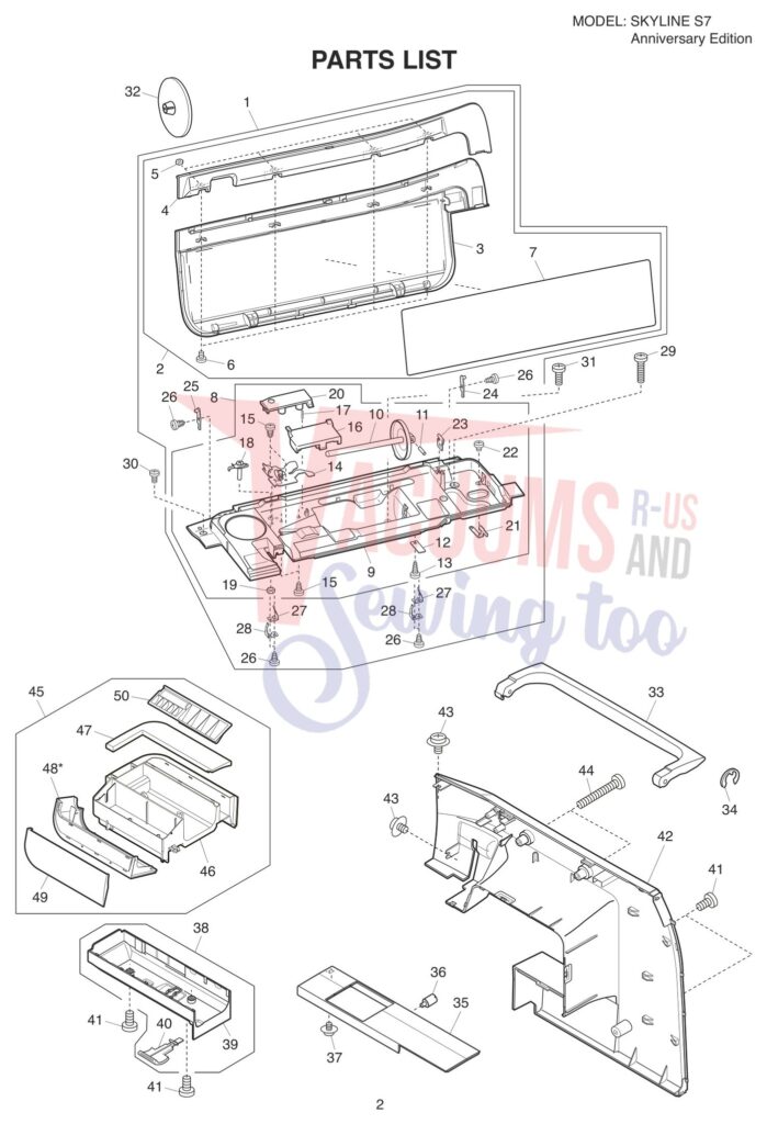 Janome s7 exploded schematic diagram (page 6)