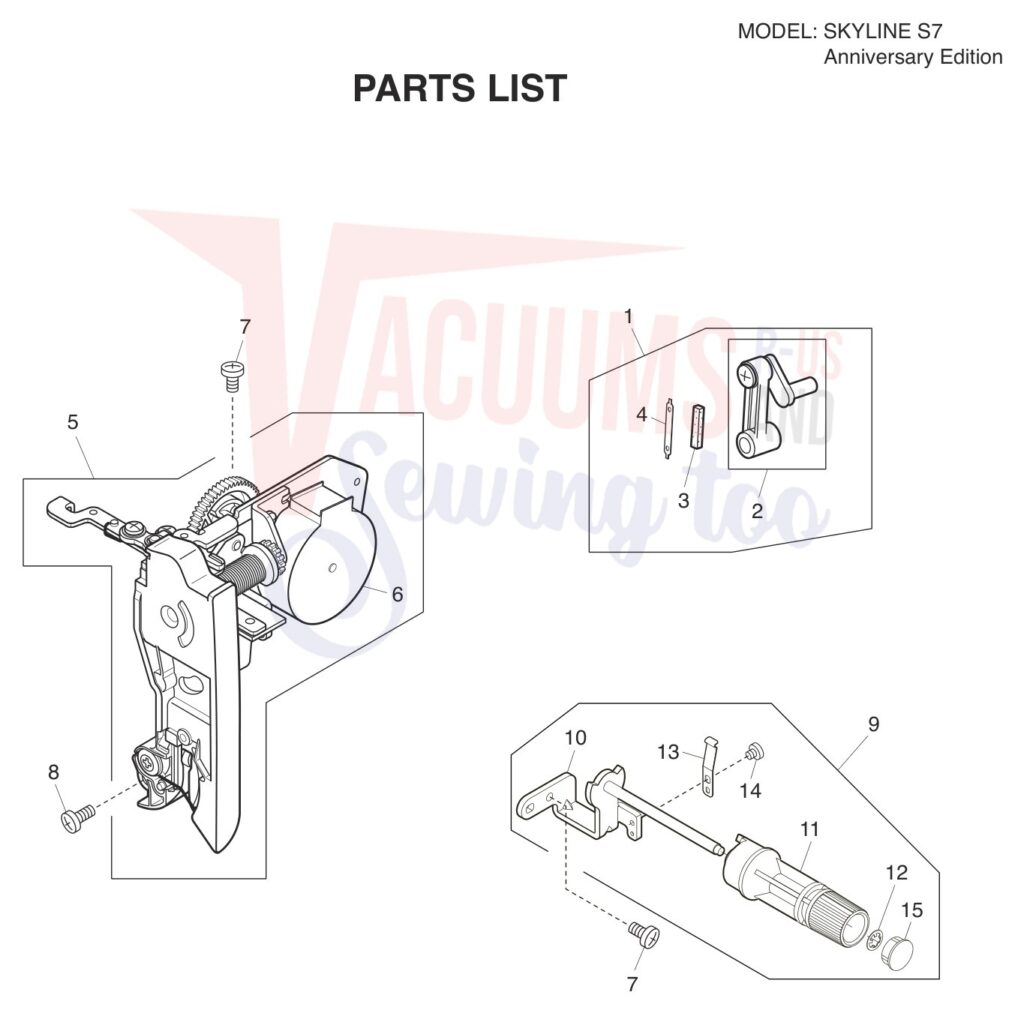 Janome s7 exploded schematic diagram (page 10)