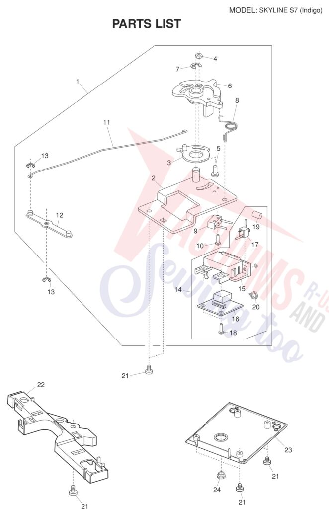Janome Memorycraft Skyline s7 exploded schematic diagram (page 2)